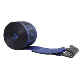 Mytee Products Kinedyne Winch Straps 4" x 30" Blue Heavy Duty Tie Down w/Flat Hooks WLL# 5400 lbs | 4 Inch Cargo Control for Flatbed Truck Utility Trailer (10 Pack)