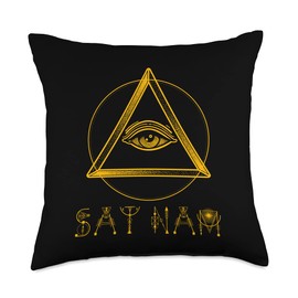 Holy Symbols Yoga N Meditation Sacred Design Sat NAM All Seeing Eye Sacred Geometry Throw Pillow, 18x18, Multicolor
