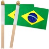 TSMD Brazil Stick Flag Brazilian Small Mini Hand Held Flags,5x8