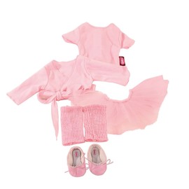 Götz 3401076 Kombination Primaballerina-Balletspaß - Puppenbekleidung Gr. XL - 7-teiliges Bekleidungs- und Zubehörset für Stehpuppen 45 - 50 cm