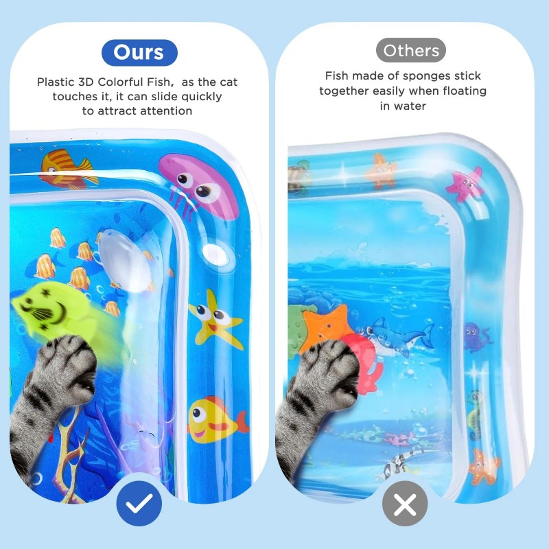 Fatbee Interactive Light-Up Cat Water Play Mat with Floating Fish