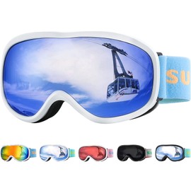 Supertrip Children's Ski Goggles Anti-Fog 5-15 Years Children's Ski Goggles UV Protection Kids Snowboard Goggles for Boys Girls Teenagers for Outdoor Activities Wind Protection Impact Resistant Helmet