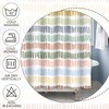 Baocicco Multicolour Stripe Bathroom Curtain Decor with Hooks - Rainbow