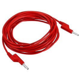 PATIKIL 4mm Banana Plug to Banana Plug Test Leads, 3.5mm OD 1000V/20A 15AWG Copper Flexible Stackable Cable Line Wire for Multi-Meter, Electrical Test Jumper 5m / 16.4ft, Red