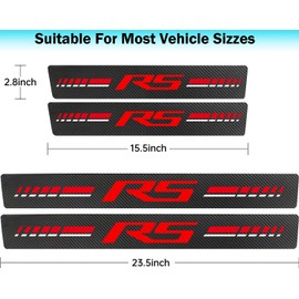 4 Pack Car Door Sill Protector Sticker fit Chevy Camaro RS Carbon Fiber Style Decoration Door Entry Guard Accessories for Most Cars
