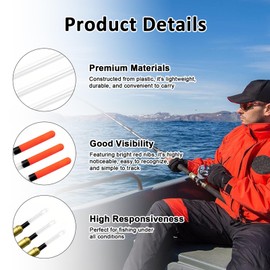 Daryunk 20pcs Fishing Floats Set, Coarse Fishing Tackle Accessaries, 5 Sizes of Straight Insert Pole Floats, for Fishing in Stillwater and Running Water