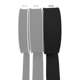 TEXTEX = 40mm Wide Bias Binding. 50% Cotton and 50% Polyester. Piece of 10m - (Black)