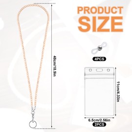 Teacher Lanyard with ID Card Clip, Wooden Beaded Lanyard Stylish Wood Bead Lanyards Beaded Badge Lanyard for Ladies ID Card Badge Clip Key Glasses Chain