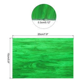 sourcing map Stained Glass Sheet Mosaic Tile 7.9 Inch x 5.9 Inch Dark Green Stained Glass Sheets for Crafts DIY, Art Project