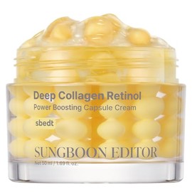 SUNGBOON EDITOR Deep Collagen Retinol Capsule Cream | Skin Revitalizing Cream for Fine Lines, Firm-looking & Dry Skin | White Spicules + Collagen + Retinol | Korean Skincare, 1.69 fl.oz