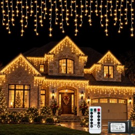 MARKO - Luces Led Navidad Cascada Wondaz 10m 500 Blanco Cálido