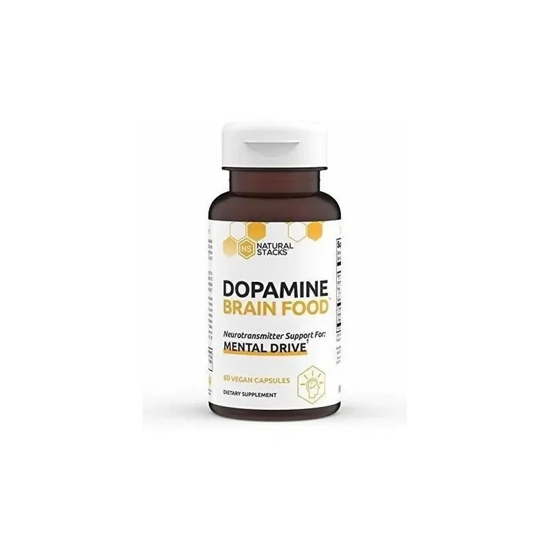 Natural Stacks Dopamine Brain Food 60 Cápsulas Cognitive Supplement L-Tyrosine