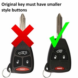 KeylessOption Just the Case - Carcasa de repuesto para llave de coche con mando a distancia sin llave para OHT692427AA (paquete de 2)