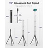Aureday Phone Tripod, 92" Cell Phone Stand with 15" Gooseneck,