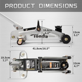 TONDA Floor Jack, 2 Ton (3,800lbs) Hydraulic Car Jack, Work for Sedan and Coupe