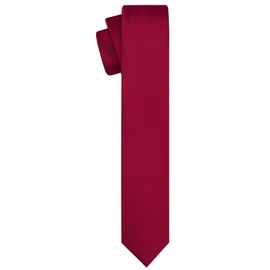 KissTies Solid Satin Ties For Boys Apple Red Teens Necktie + Gift Box