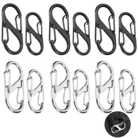 12PCS Luggage Locks Set, Anti Theft Bag Lock & Travel Locks for Luggage, 6 Black + 6 Silvery (30mm & 40mm), Security Bags for Travel, Backpacking Essentials, Tent Padlock & Bag Clips for Handbags