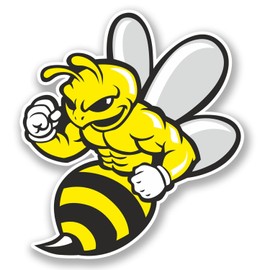 2 x 10cm Wasp Bee Hornet Vinyl Sticker Bike Laptop Helmet Car Bike Gift #5844 (9cm Wide x 10cm Tall)