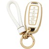 Arruweer Key Fob Cover for Hyundai Soft TPU Key Fob Case Holder Compatiable with Hyundai Elantra GT Sport Santa Fe Palisade Kona Accessories with Keychain