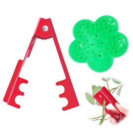 2 PCS Rose Thorn Trimmer Professional Rose Stripper Metal Thorn Remover Tool with Thick Plastic Flower Stem Leaf Stripper for Garden Floristry Roses and Leaf Removal
