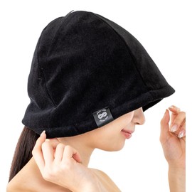 Global Japan Sauna Hat, Women's, Men's, Unisex Towel, Water Absorbent, Quick Drying, Washable, 100% Cotton, Pile, Hair Dry Towel, Black