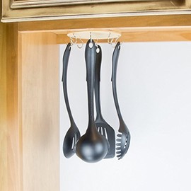 EZ Reach - Under Cabinet Utensil Holder (Baltic Birch Laminate - Stainless Hooks)