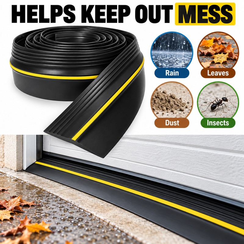 Universal Garage Door Threshold Seal Strip – Weatherproof Rubber Bottom