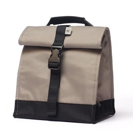 SUNNY BIRD Insulated Lunch Bag Rolltop Lunch Box Tote Bag for Women, Men, Adults and Teens (Grey and black)
