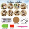 8 pcs 5D DIY Coffee Gnome Diamond Paintings Coasters with