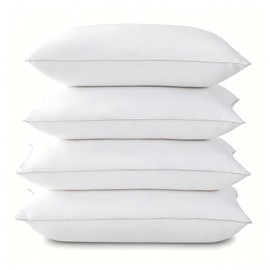 Pillows Standard Size Set of 4, Hotel Quality Bed Pillows for Sleeping 4 Pack, Cooling Pillows for Side Back and Stomach Sleepers, Down Alternative Soft Pillows with 100% Organic Cotton Shell, 18"x26"