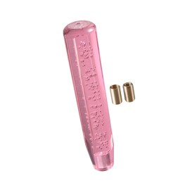 A ABSOPRO Gear Shift Knob Stick, 25cm Faux Crystal Transparent Bubble Gear Shifter Universal for Manual Transmission Vehicle Durable Acrylic Pink with Adapter Item Replacement