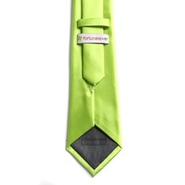 fortunatever Men's Solid Satin Necktie,Green Ties For Men With Gift Box