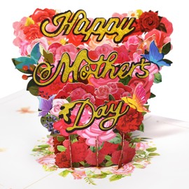 Magic Ants Mother's Day Card Pop Up Card for Mother's Day 3D Greeting Cards for Mum Mother Stepmother Aunt Grandma (Love Garland for Mum)