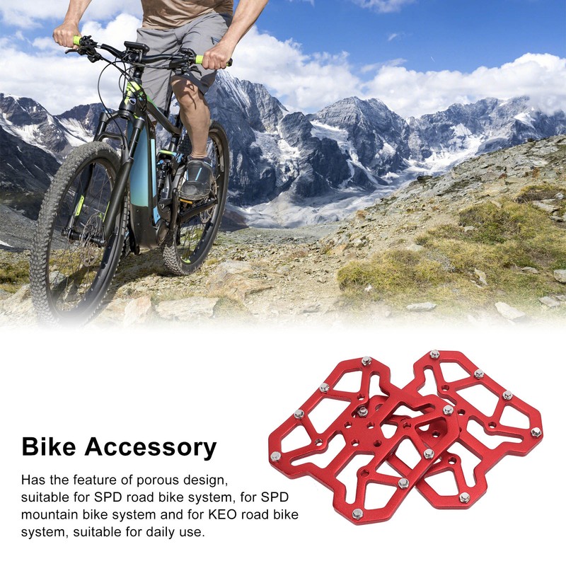 1Pair Bicycle Clipless Pedal Platform Adapters Self Lock Aluminum Alloy