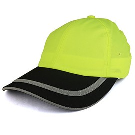 Trendy Apparel Shop - Gorra de seguridad no estructurada con rayas reflectantes de alta visibilidad, Safety Yellow Black, One Size