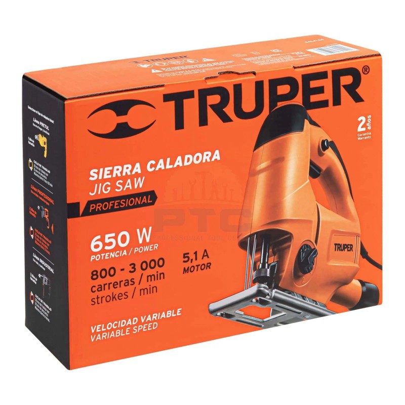 Truper CALA-A4 Jigsaw 650 W 5.1 A variable speed, professional