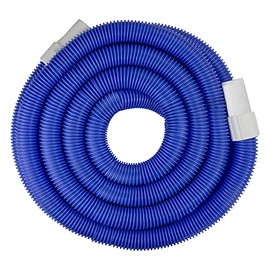 21' x 1.25" Blue Blow Molded Swimming Pool Vacuum Hose with Swivel Cuffs