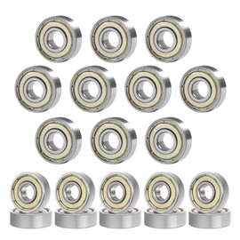 Pack of 20 608 ZZ Ball Bearings for Skateboards, Scooters, Inline Skates - Metal Double Shielded Miniature Deep Groove Ball Bearings, 22 mm x 8 mm x 7 mm, ABEC-7