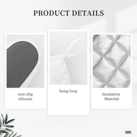 Yellow Honey Honeycomb Cute Bee Oven Mitts and Pot Holders Set of 4 Silicone Heat Resistant Oven Mitten Potholders Non Slip Gloves Kitchen Decor for BBQ Cooking Grilling Baking