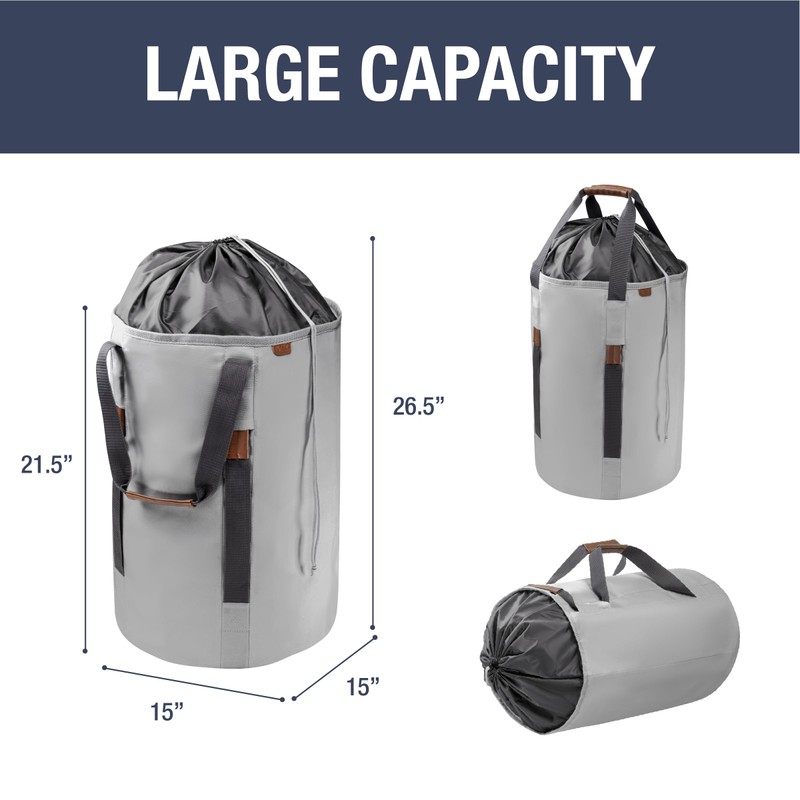 CleverMade Laundry Backpack Duffel Bag with Shoulder Straps - 62L