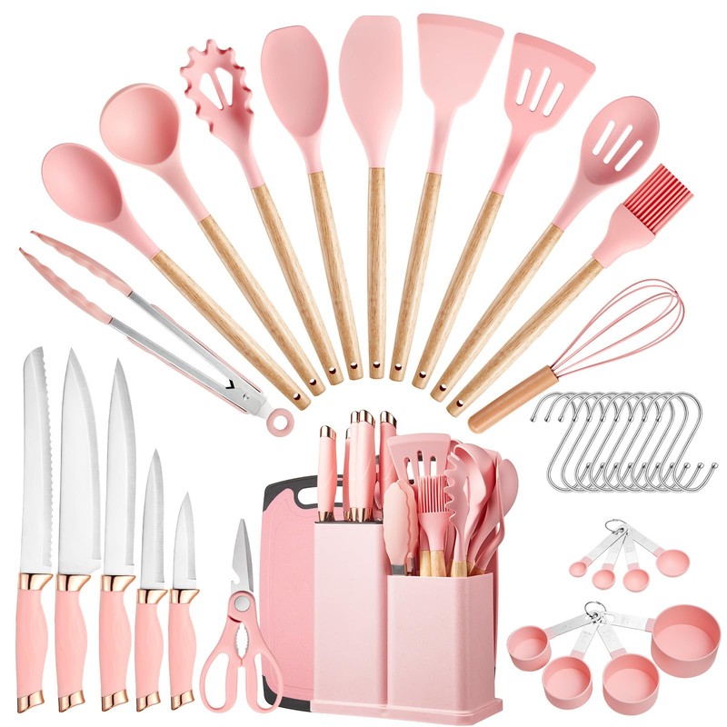 LSFCHUJU 37 PCS Kitchen Utensils Set, Silicone Cooking Utensils Set