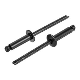 uxcell 25Pcs 5/32"x1/2" 304 Stainless Steel Dome-Head Blind Rivets, Open-End Type Blind Rivets for DIY, Sheet Metal, Automotive Repairs, Furniture, Boat, and Duct Work (Black)