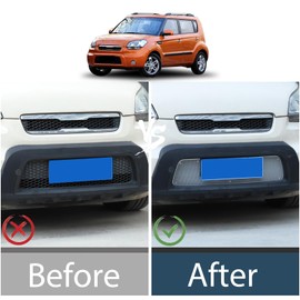 Car Front Grill Mesh Inserts Trims Front Grille Guard Compatible with Kia Soul 2009-2013，Lower Bumper Mesh Grill Inserts Insect-Proof Net Exterior Accessories (Silver (style B))