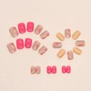24Pcs Short Fake Nails Square Press On Nails Acrylic Nude