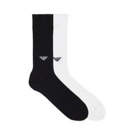 Emporio Armani Intimates Men's 2 Pack Short Socks, Black/White, One Size