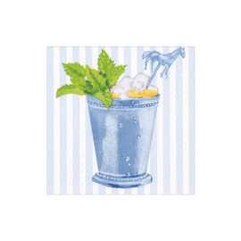 Caspari Mint Julep Paper Cocktail Napkins in Blue, 20 Per Package