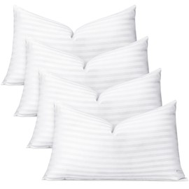 Artscope Synthetic Down Lumbar Pillow Insert, 12x20 Down Alternative Throw Pillow Insert. Ultra Soft Fluffy Sleeping Pillow with 100% Cotton Cover, Decorative Pillows Set of 4-Striped