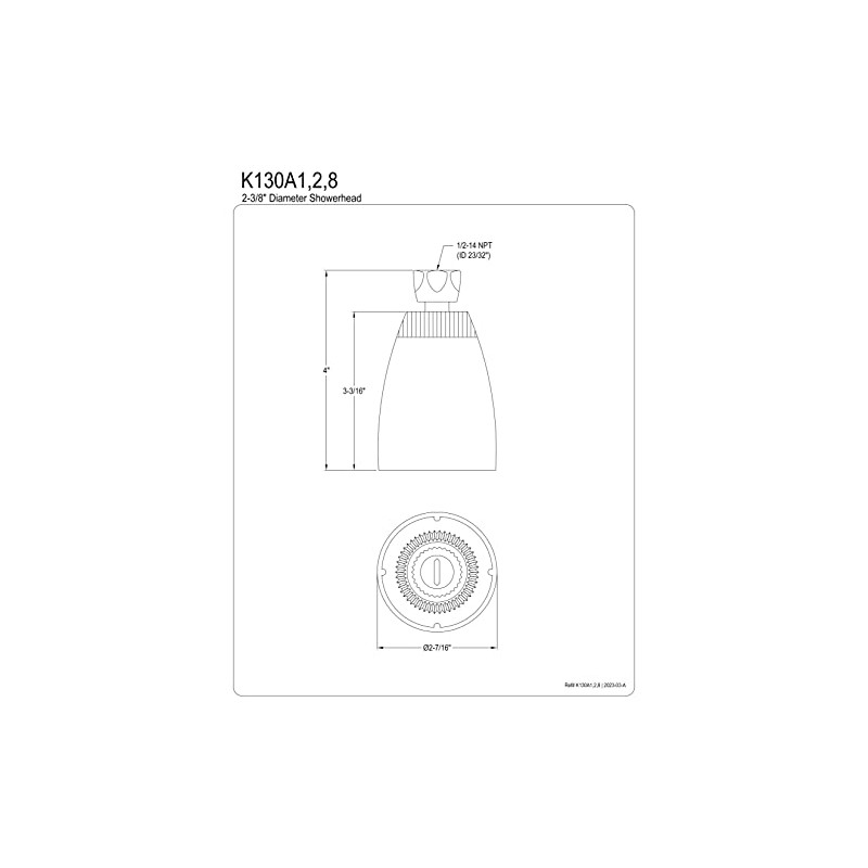 Kingston Brass K130A1 1-3/4-Inch Shower Head, Polished Chrome