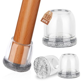 Euqvunn 18pcs Chair Leg Floor Protectors, Extra Small Floor Protectors for Furniture Legs, Stool Leg Covers with Felt Pads, Furniture Feet Caps for Protecting Floors from Scratches and Noise, 14-20mm