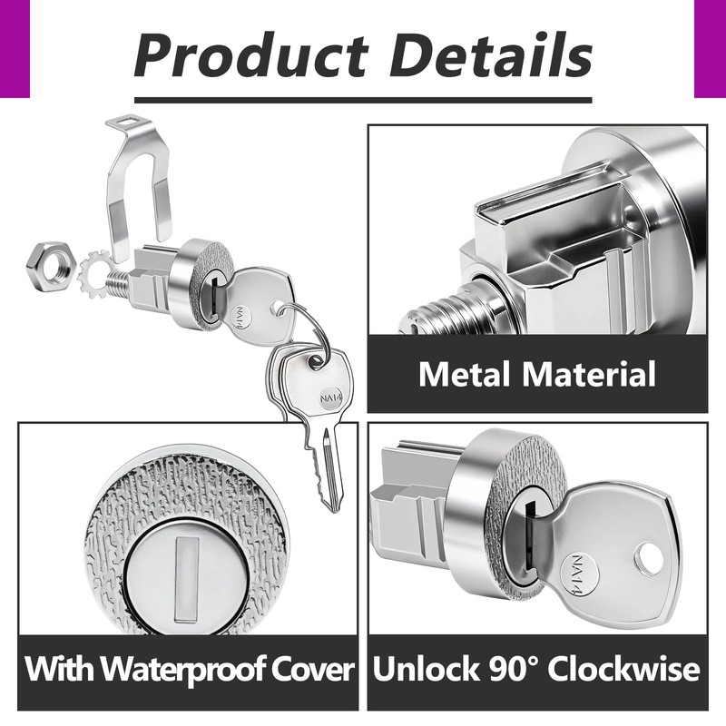 3 Set Mailbox Locks Compatible with L-1172C/C9100 Mailbox Lock |